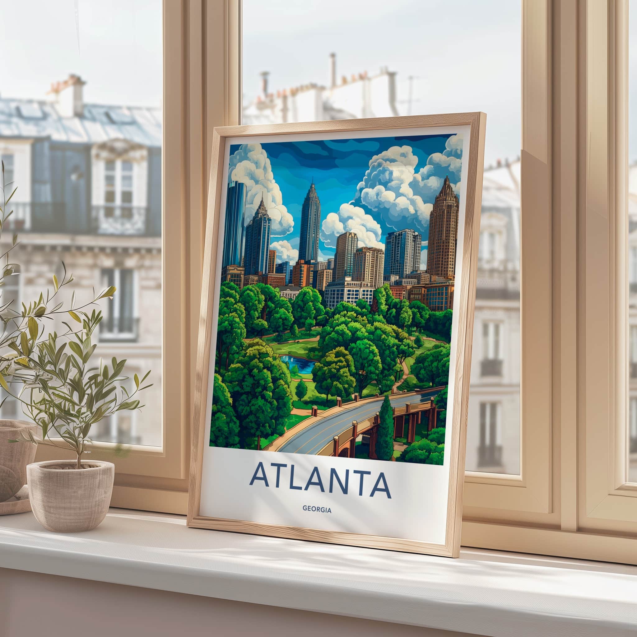 Atlanta Poster - Georgia Wall Art - Lush Park Cityscape Home Decor