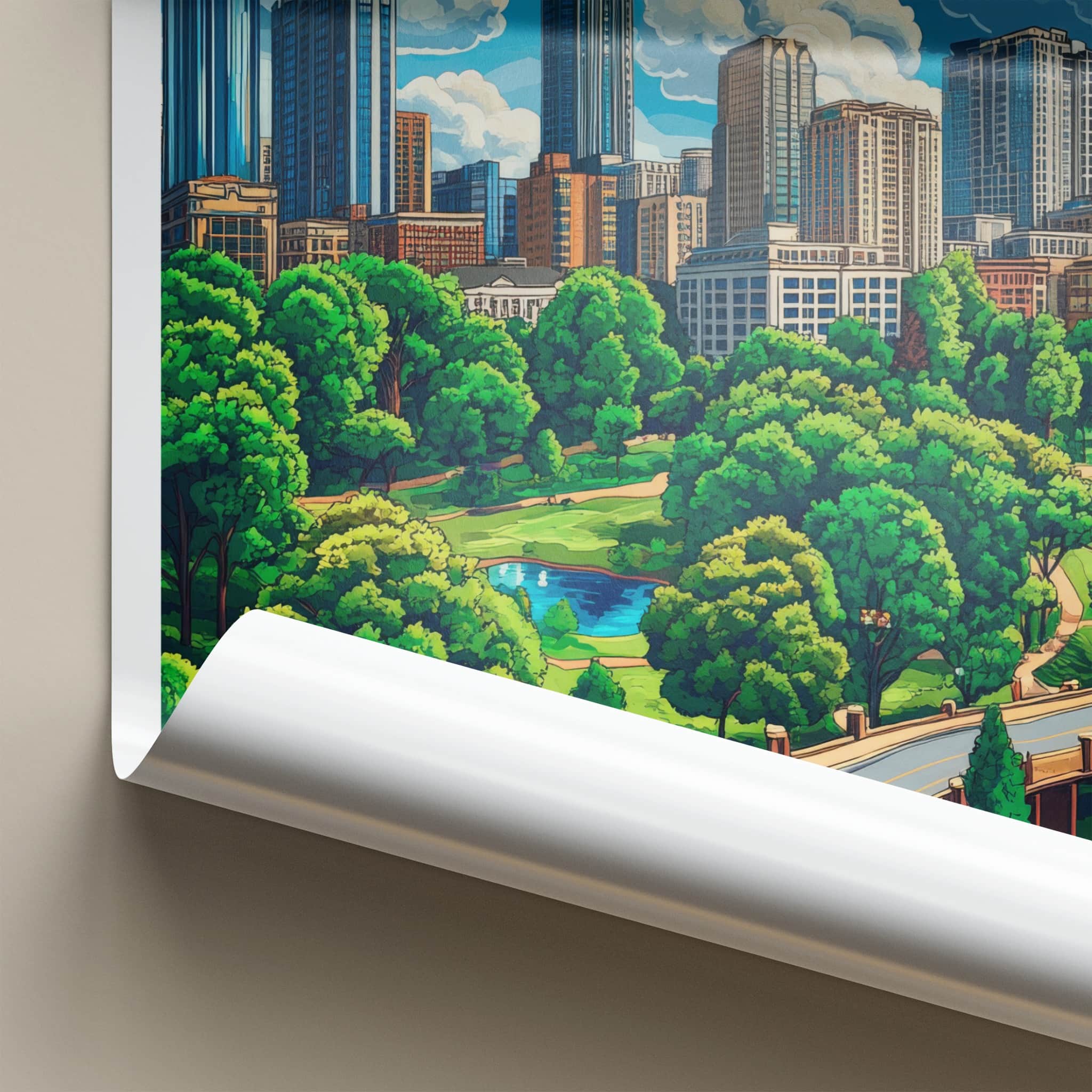 Atlanta Poster - Georgia Wall Art - Lush Park Cityscape Home Decor