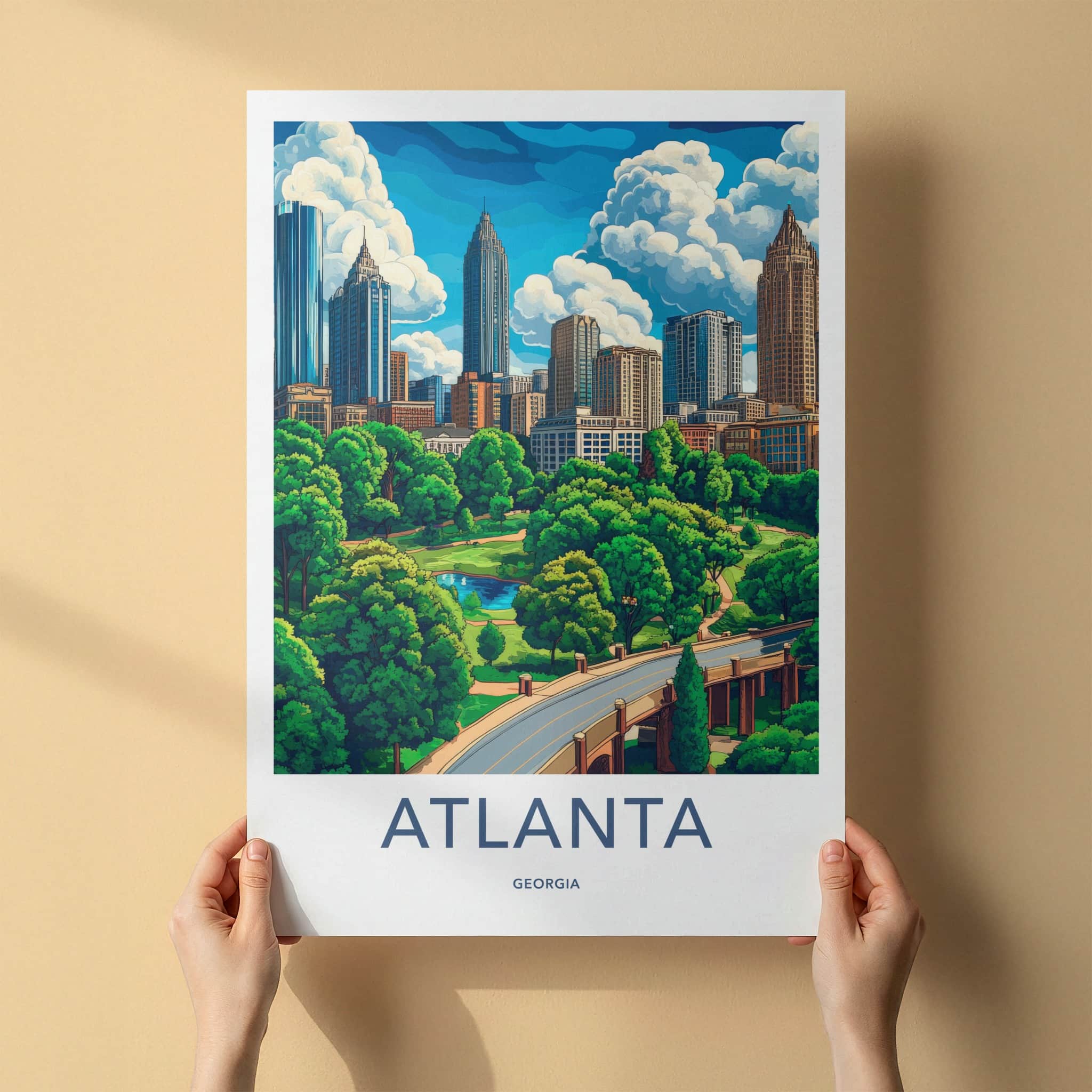 Atlanta Poster - Georgia Wall Art - Lush Park Cityscape Home Decor