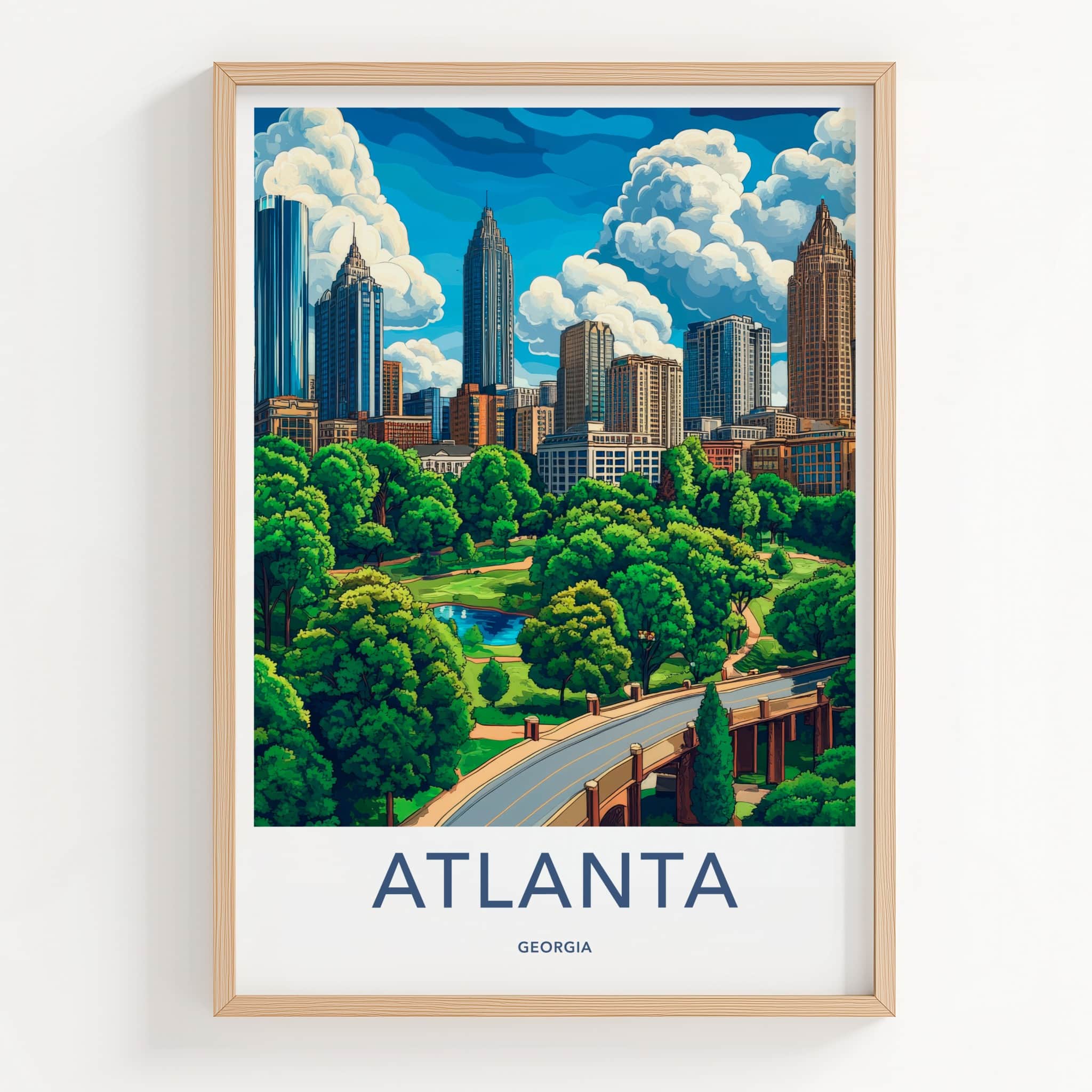 Atlanta Poster - Georgia Wall Art - Lush Park Cityscape Home Decor