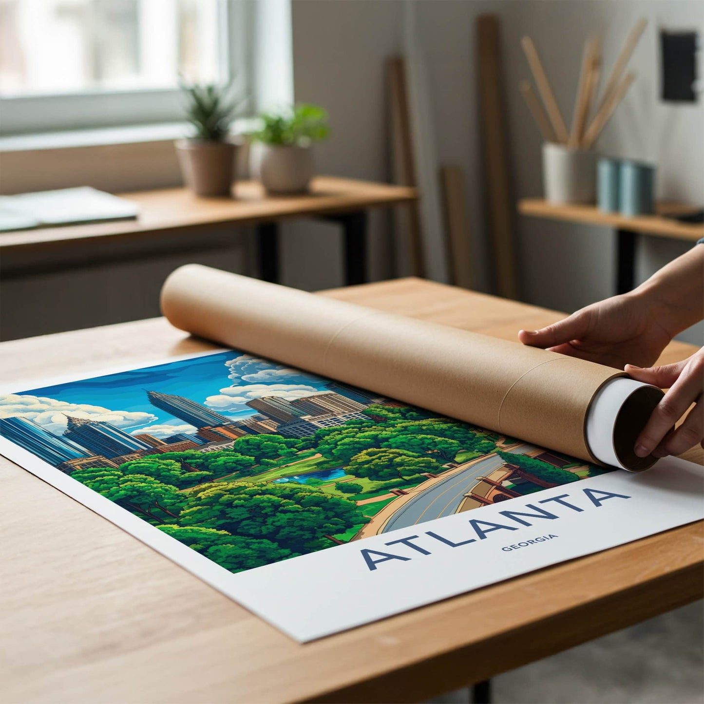 Atlanta Poster - Georgia Wall Art - Lush Park Cityscape Home Decor