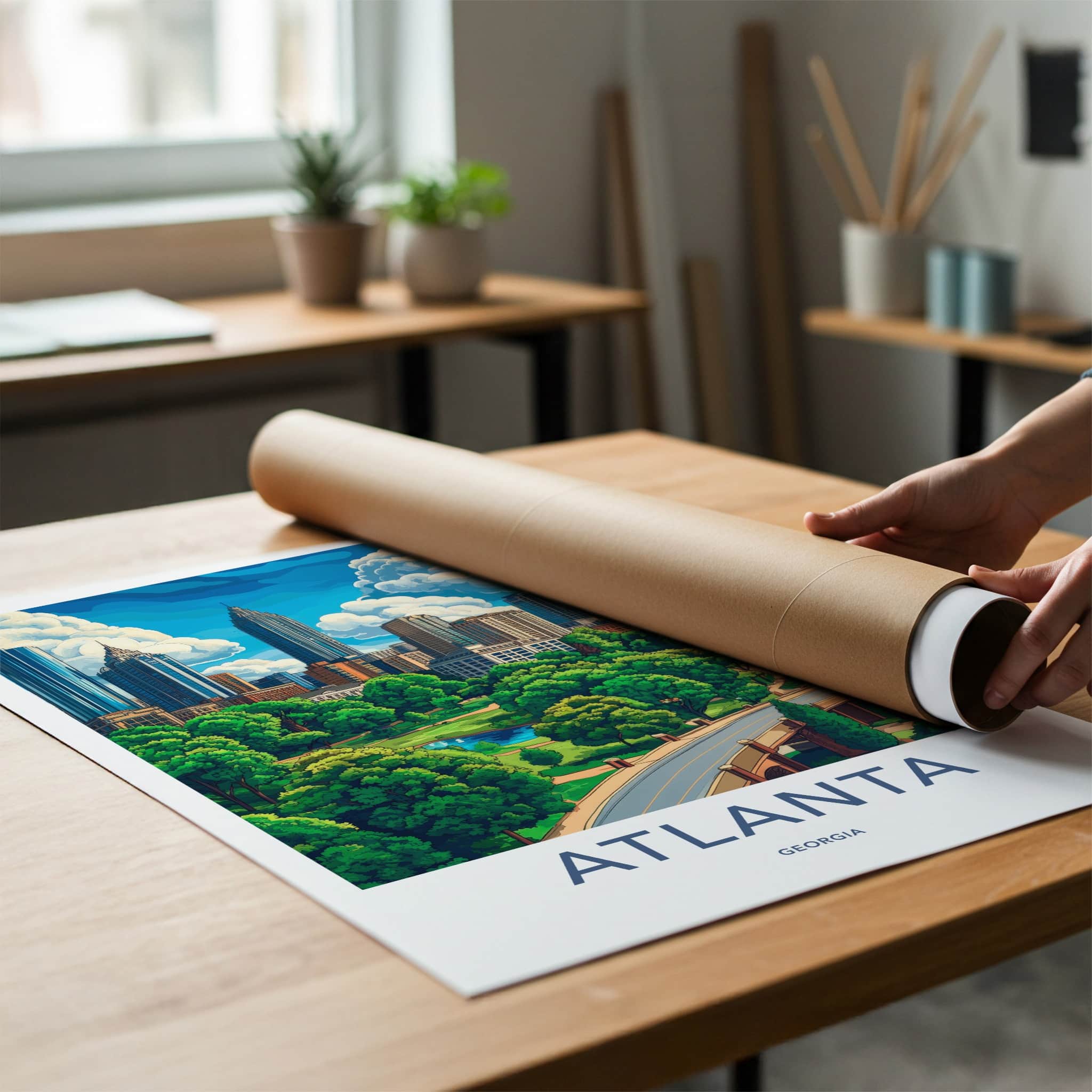 Atlanta Poster - Georgia Wall Art - Lush Park Cityscape Home Decor