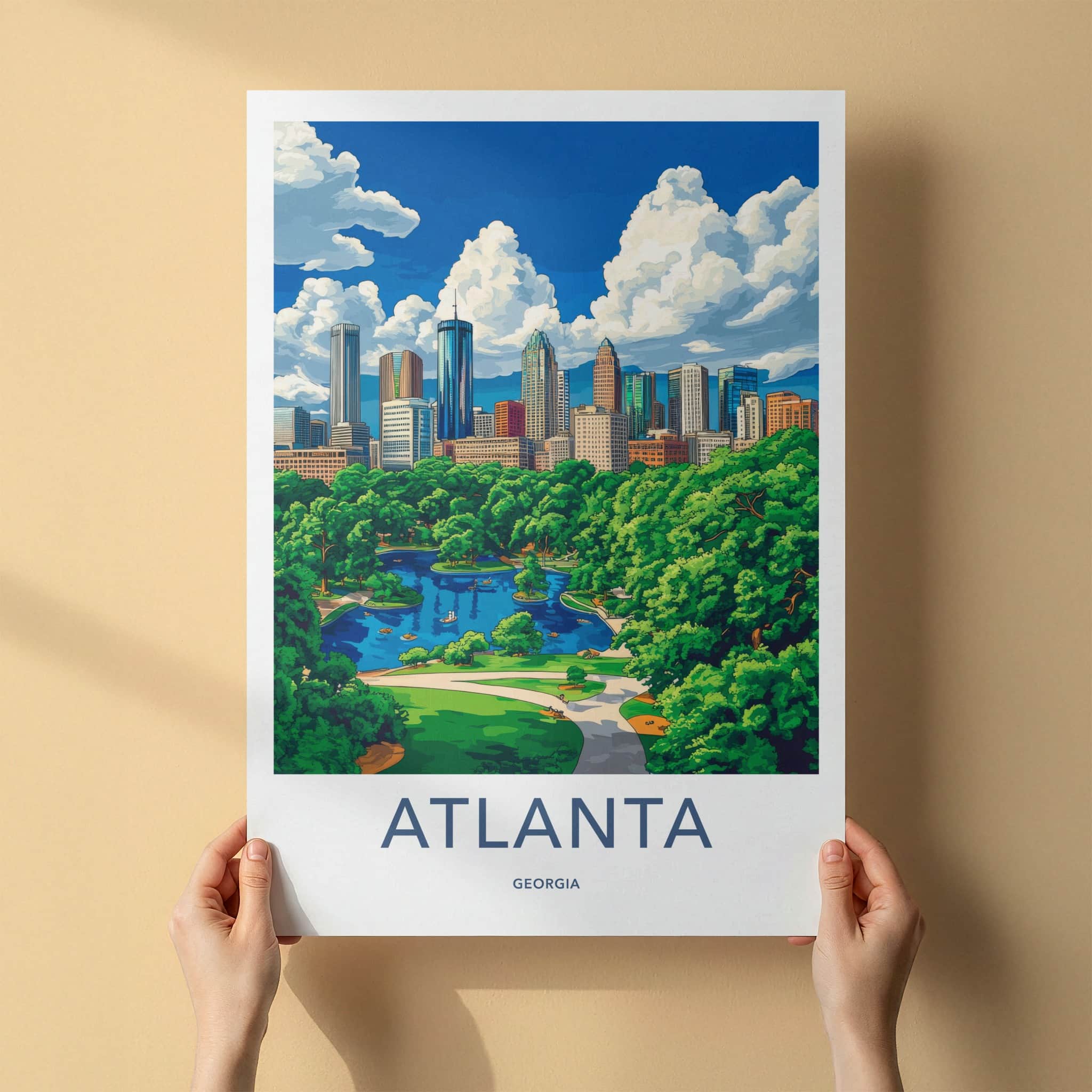 Atlanta Poster - Georgia Wall Art - Urban Park Landscape Home Decor