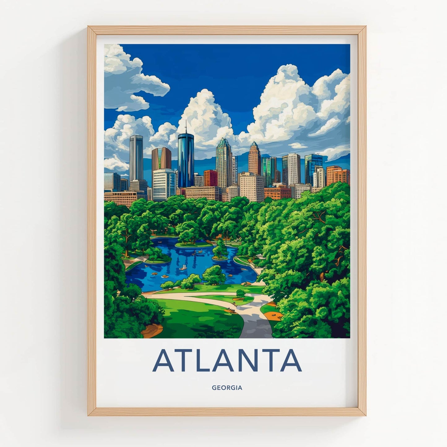 Atlanta Poster - Georgia Wall Art - Urban Park Landscape Home Decor