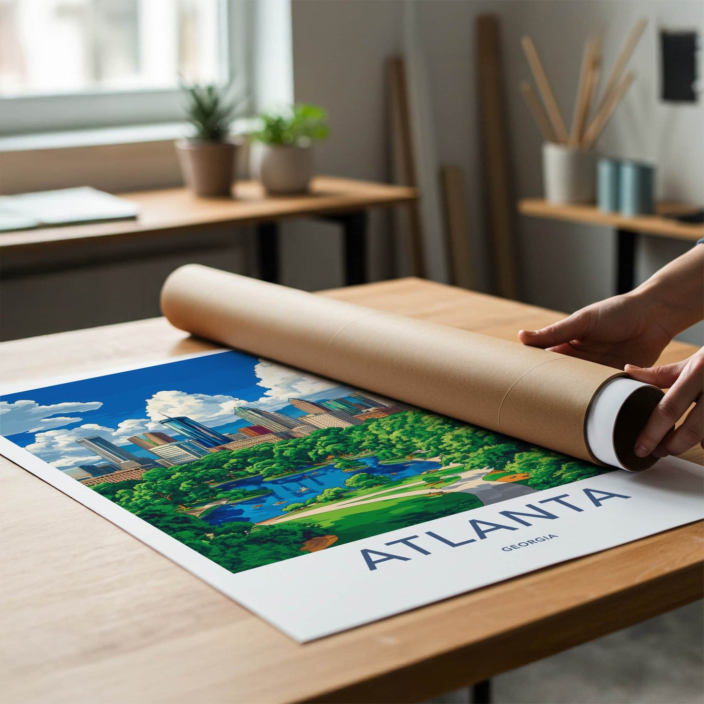 Atlanta Poster - Georgia Wall Art - Urban Park Landscape Home Decor