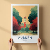 Auburn Poster - Alabama Wall Art - Clock Tower View Home Decor