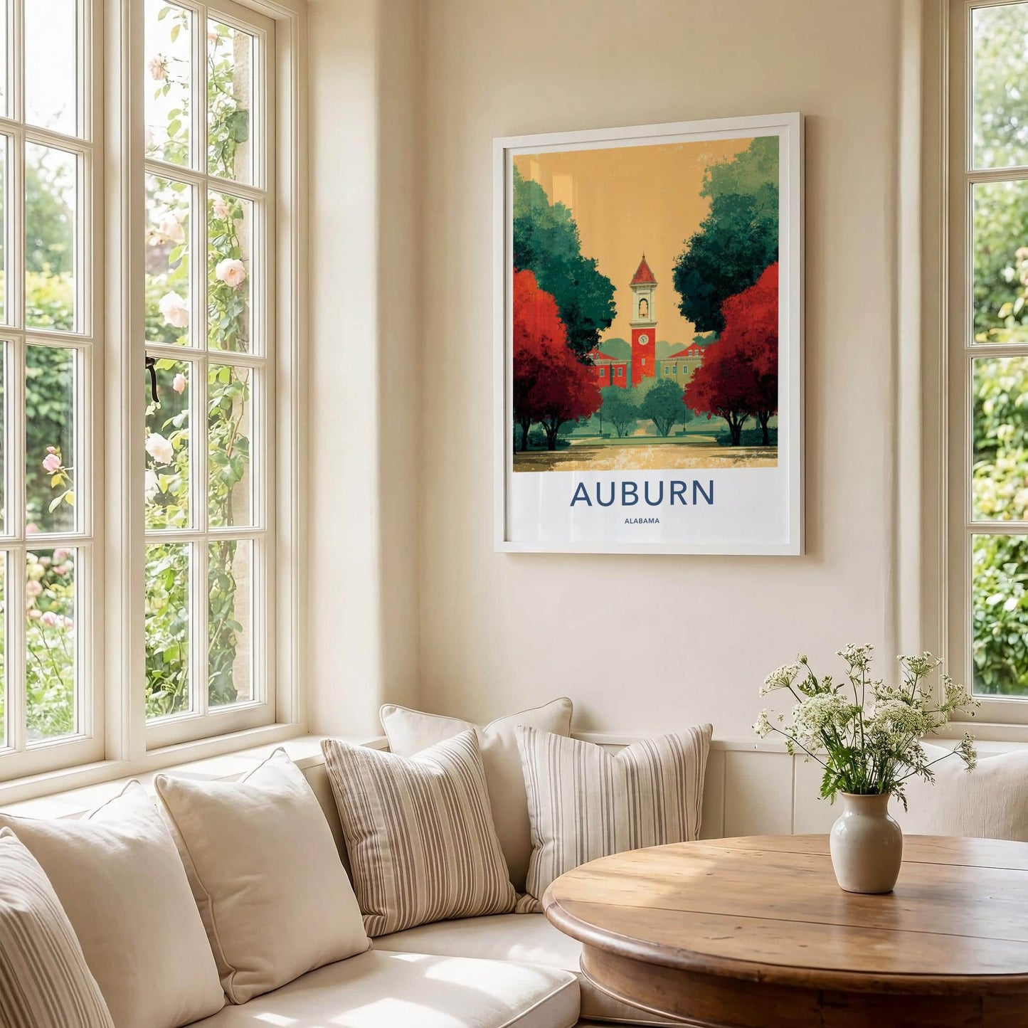 Auburn Poster - Alabama Wall Art - Clock Tower View Home Decor