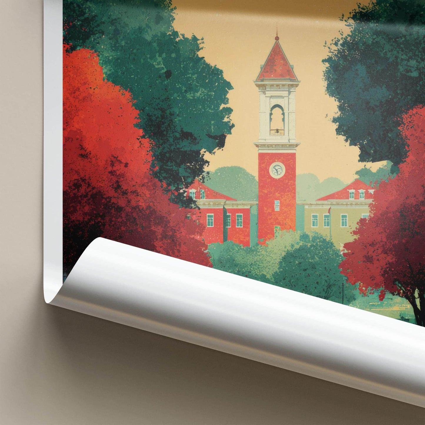 Auburn Poster - Alabama Wall Art - Clock Tower View Home Decor