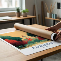 Auburn Poster - Alabama Wall Art - Clock Tower View Home Decor
