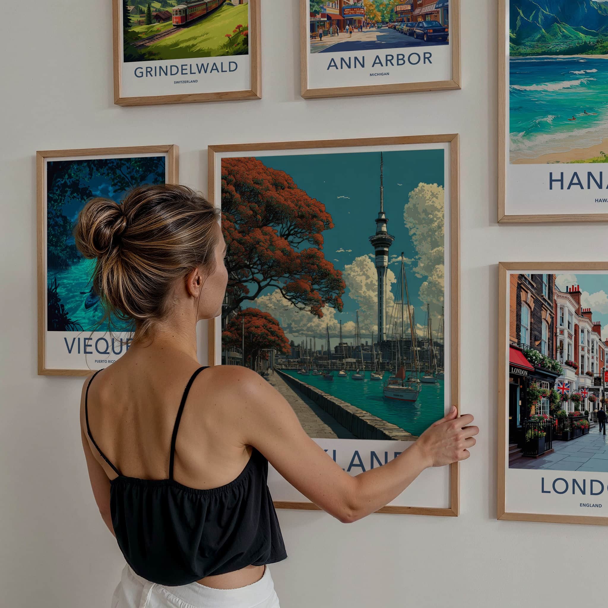 Auckland Poster New Zealand Fine Art Harbor View Home Decor
