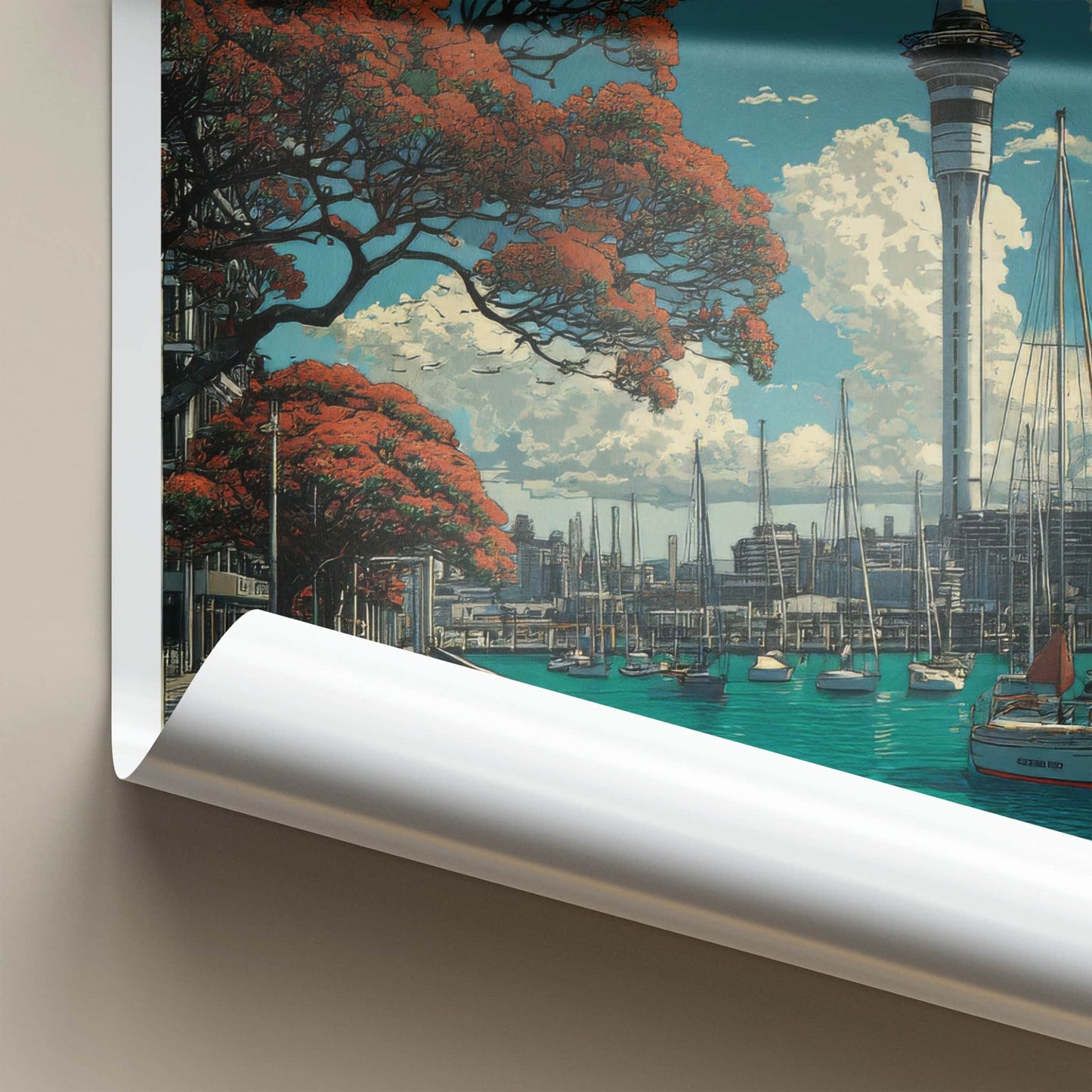 Auckland Poster New Zealand Fine Art Harbor View Home Decor
