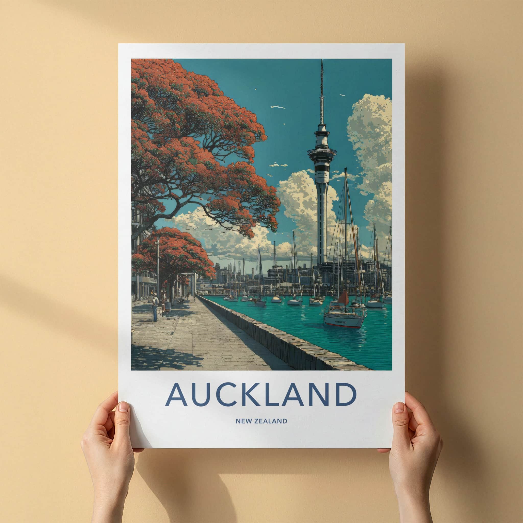 Auckland Poster New Zealand Fine Art Harbor View Home Decor