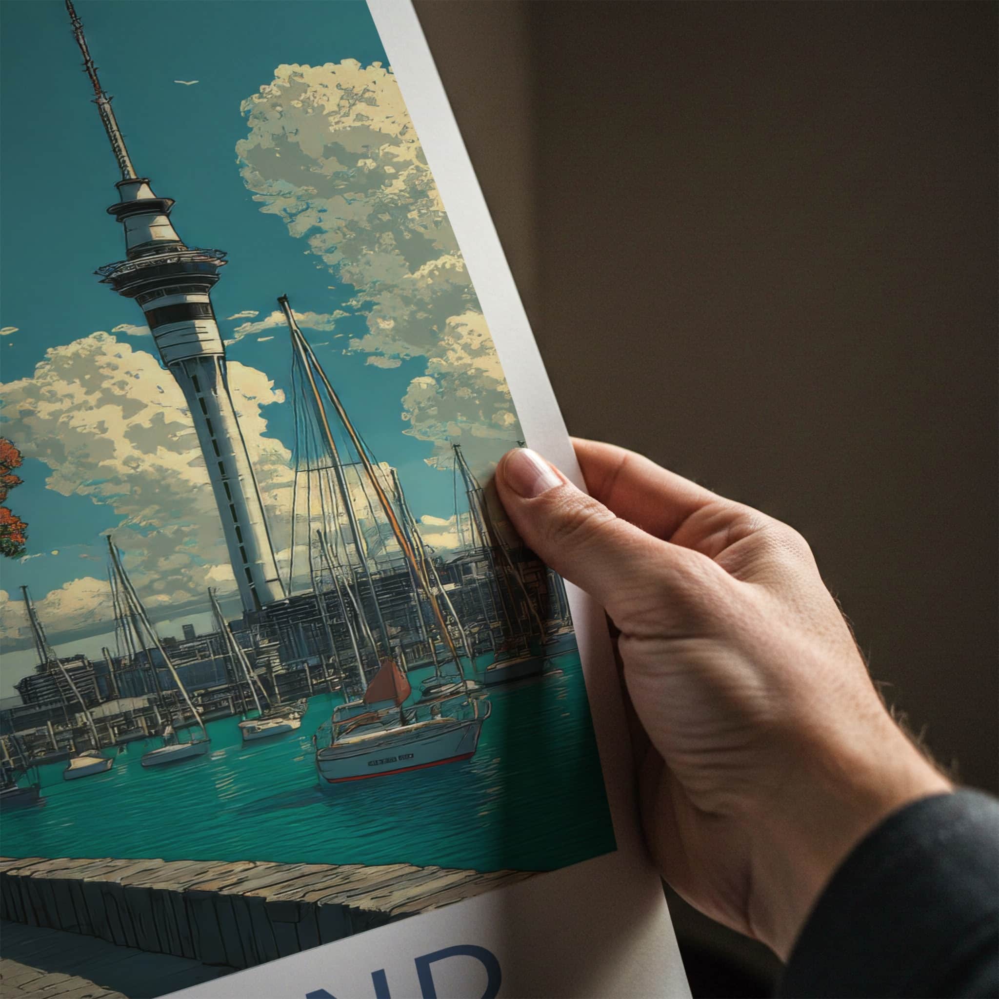 Auckland Poster New Zealand Fine Art Harbor View Home Decor