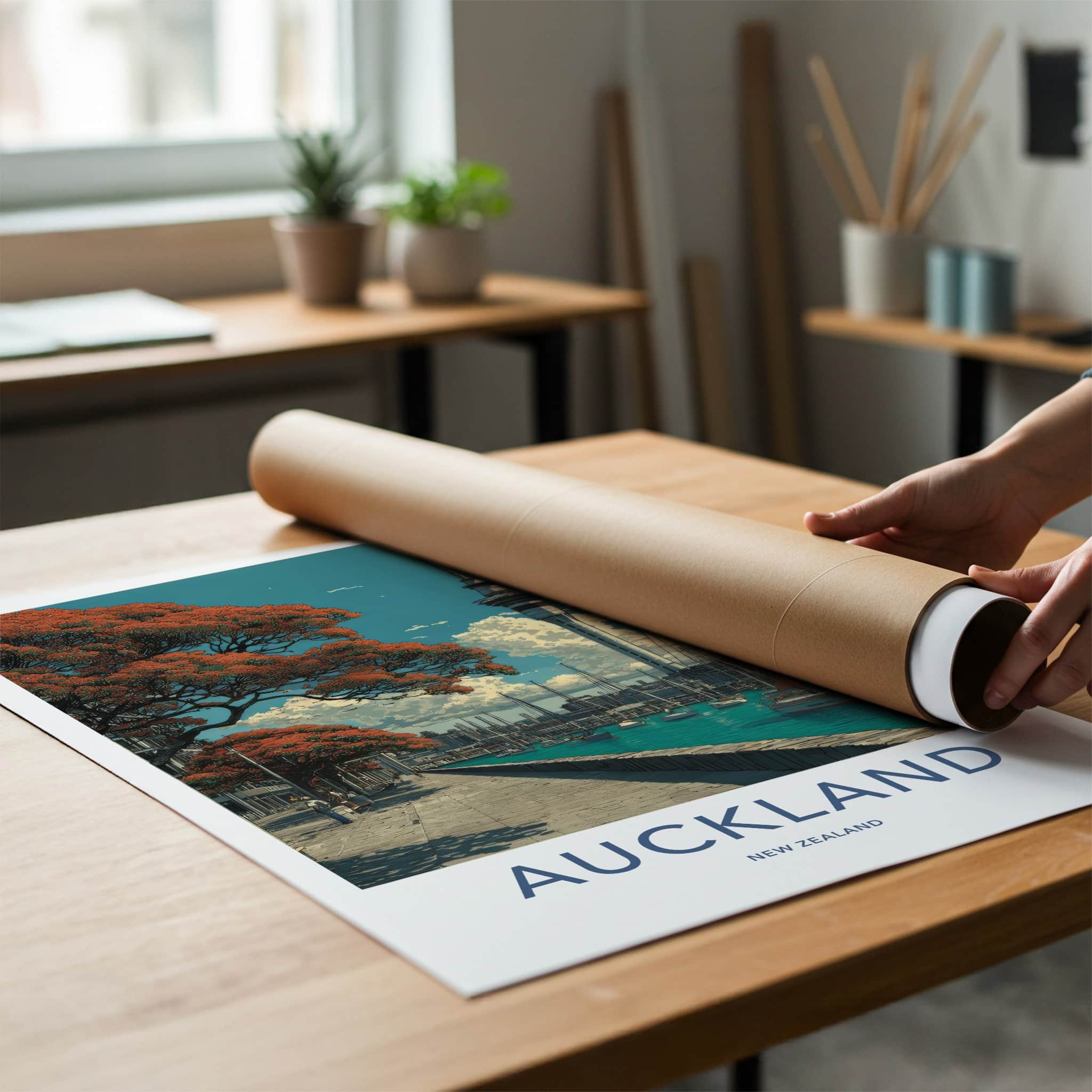 Auckland Poster New Zealand Fine Art Harbor View Home Decor