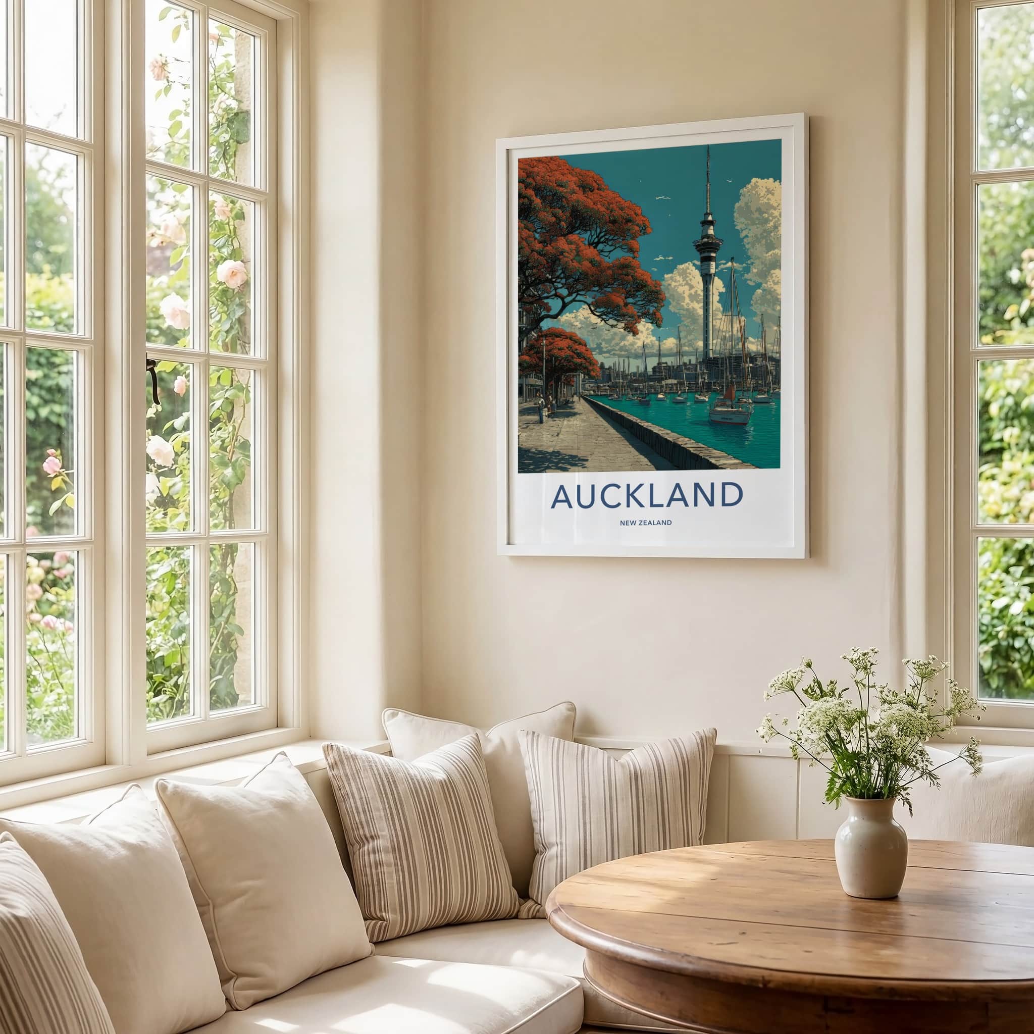 Auckland Poster New Zealand Fine Art Harbor View Home Decor