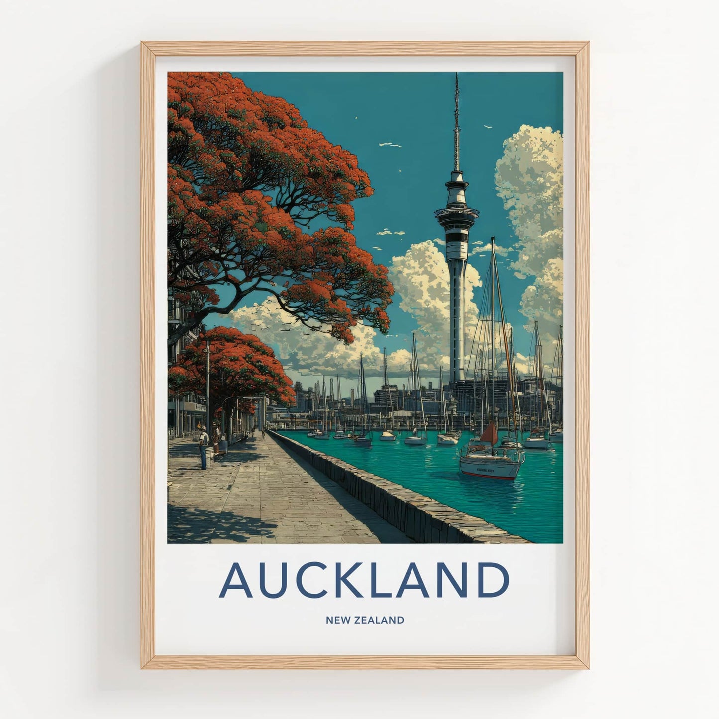 Auckland Poster New Zealand Fine Art Harbor View Home Decor