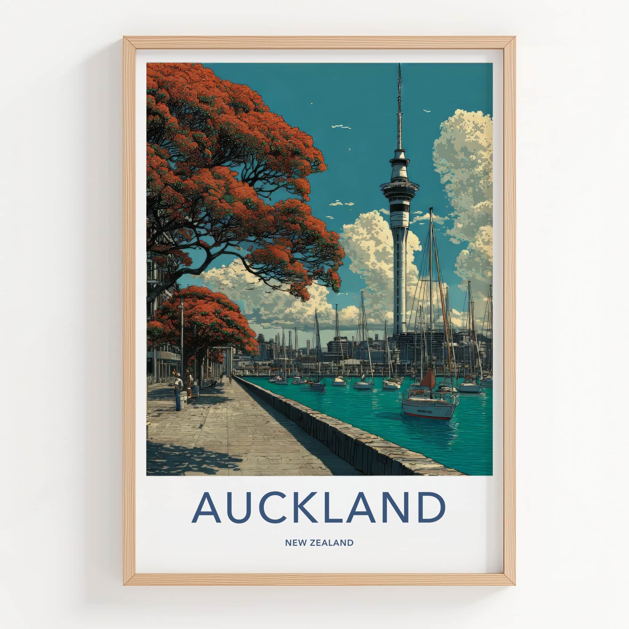 Auckland Poster New Zealand Fine Art Harbor View Home Decor