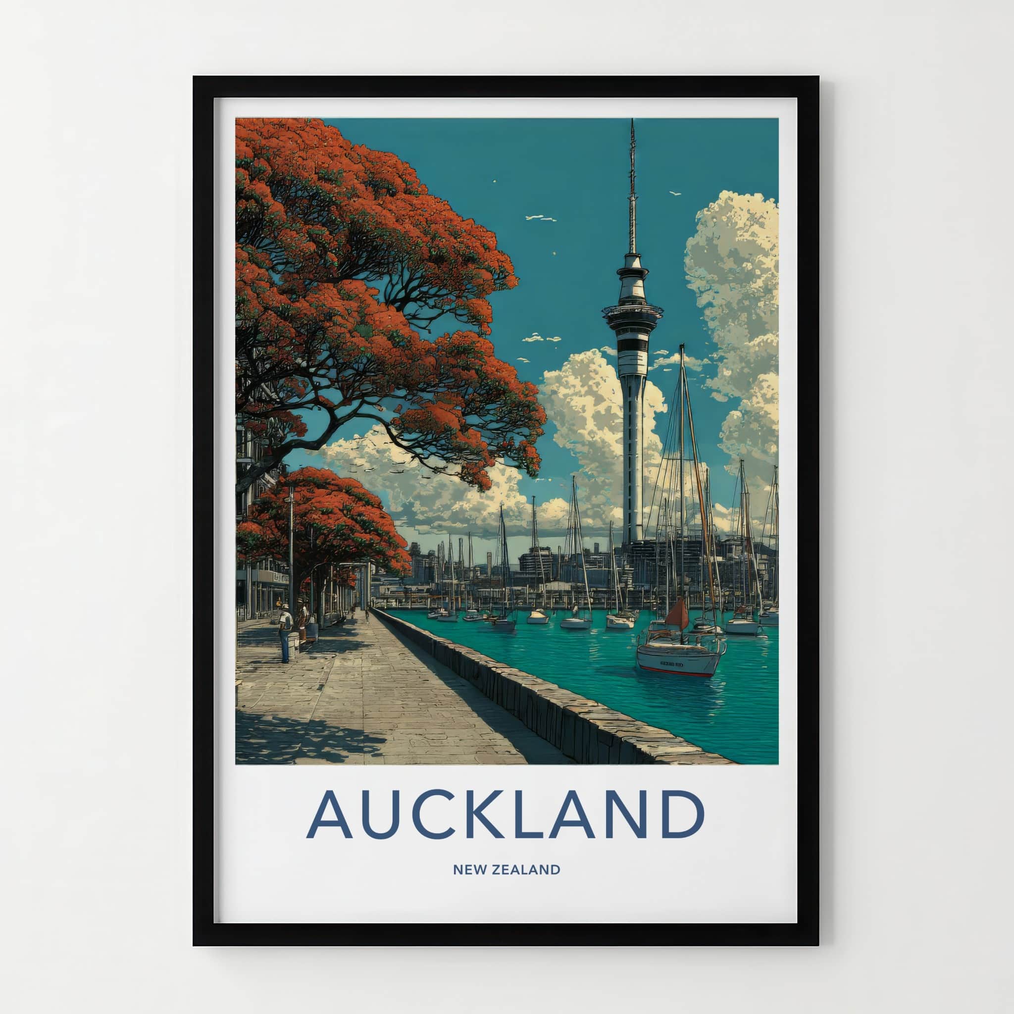 Auckland Poster New Zealand Fine Art Harbor View Home Decor
