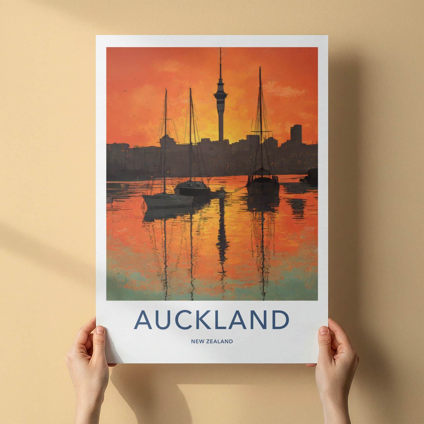 Auckland Poster - New Zealand Sailboats Horizon Home Decor
