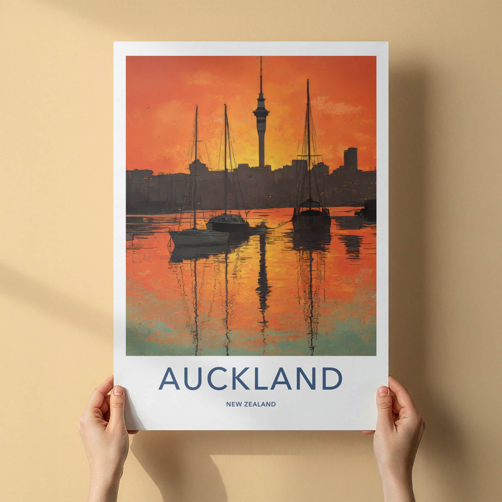 Auckland Poster - New Zealand Sailboats Horizon Home Decor