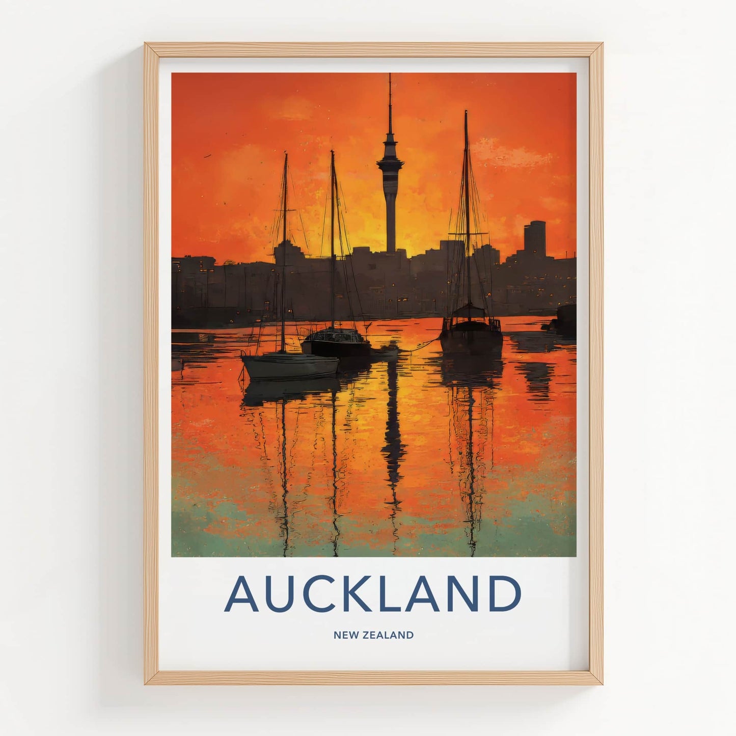 Auckland Poster - New Zealand Sailboats Horizon Home Decor