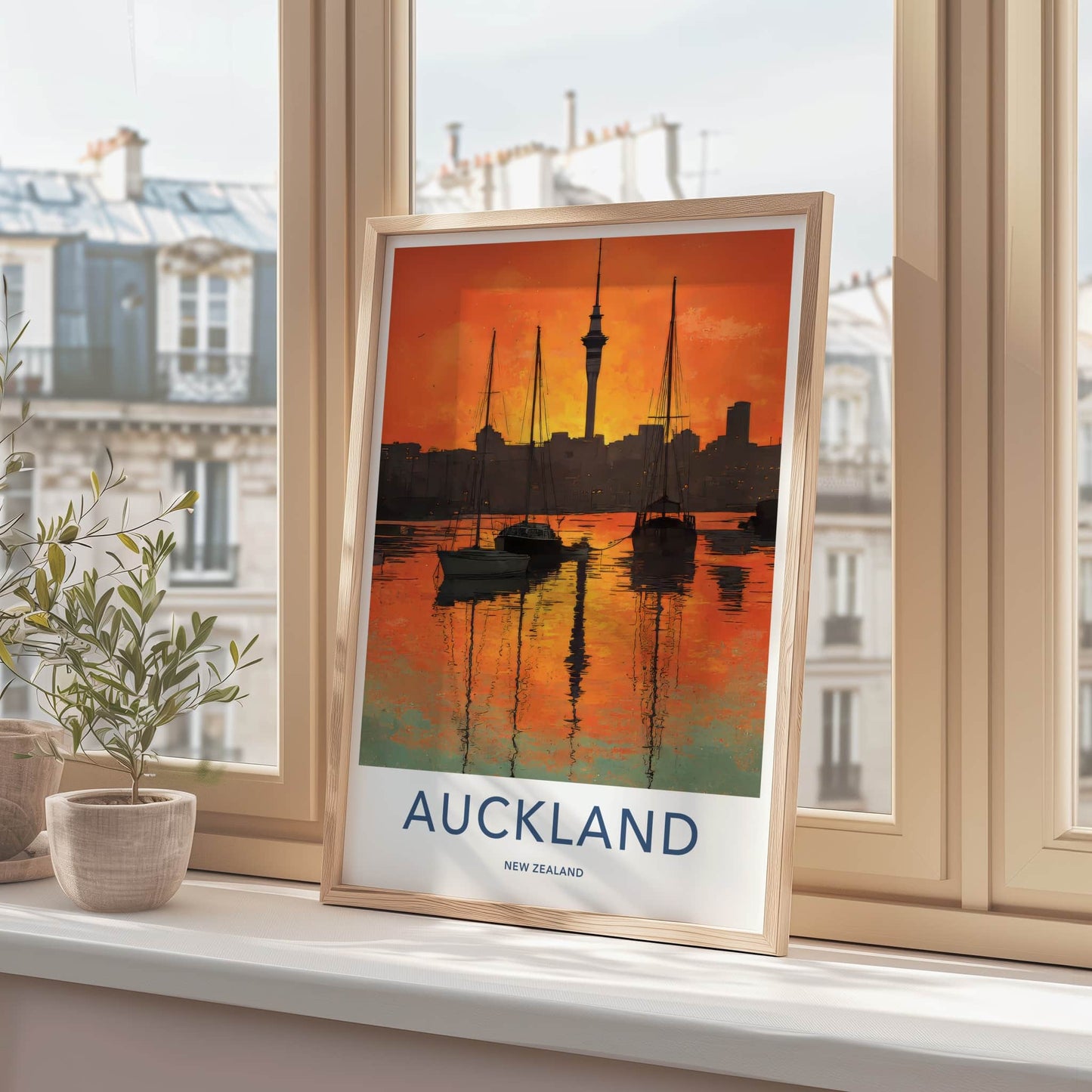 Auckland Poster - New Zealand Sailboats Horizon Home Decor