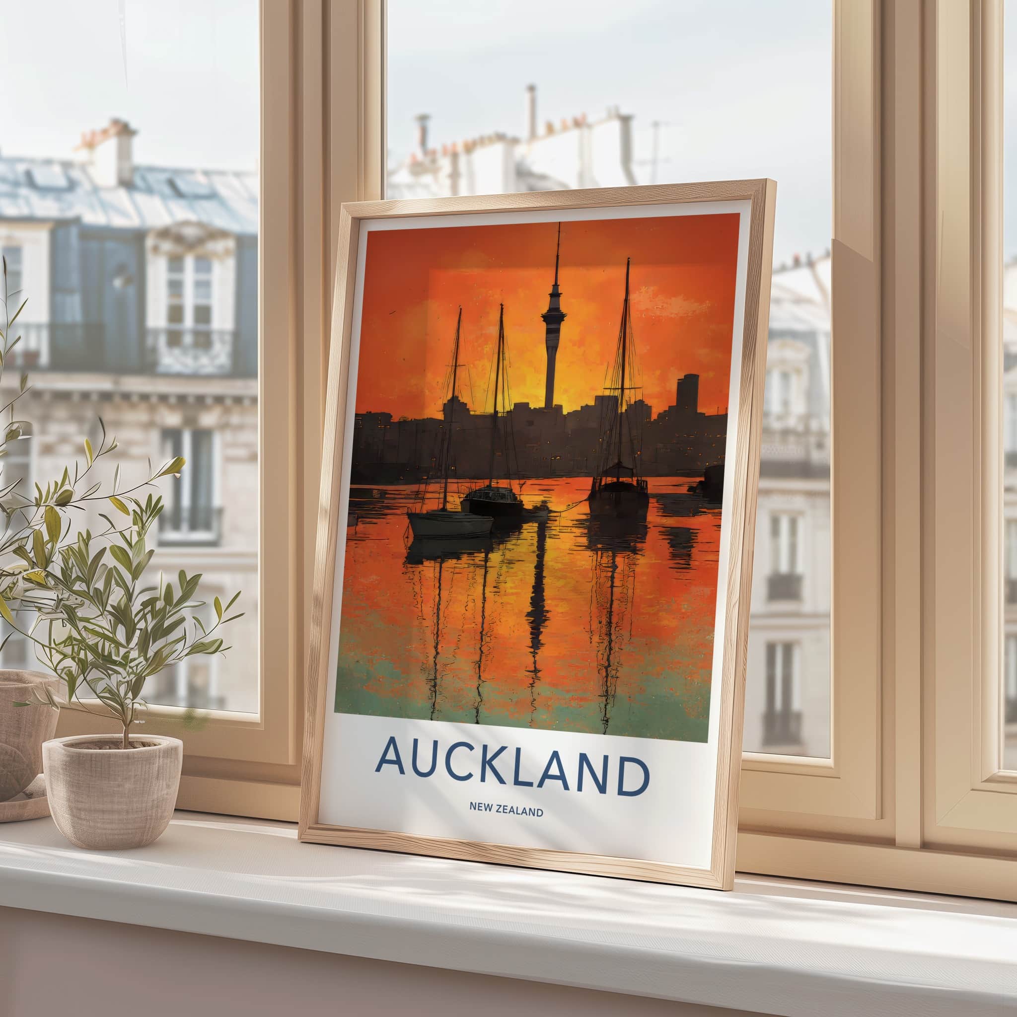 Auckland Poster - New Zealand Sailboats Horizon Home Decor