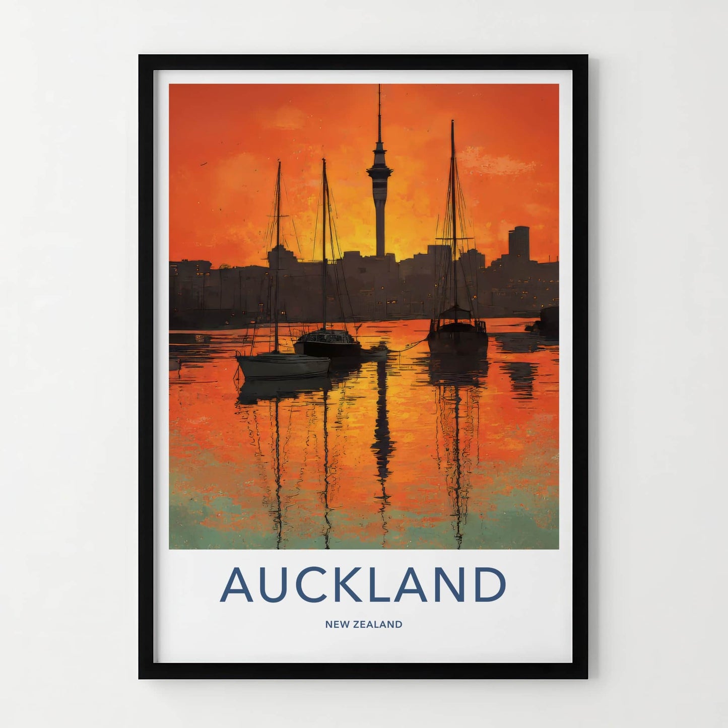 Auckland Poster - New Zealand Sailboats Horizon Home Decor