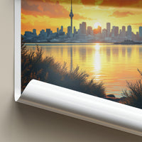 Auckland Poster - New Zealand Travel Art - City Skyline Sunset Home Decor