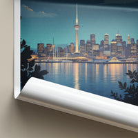 Auckland Poster - New Zealand Travel Art - Moonlit Harbor City Home Decor