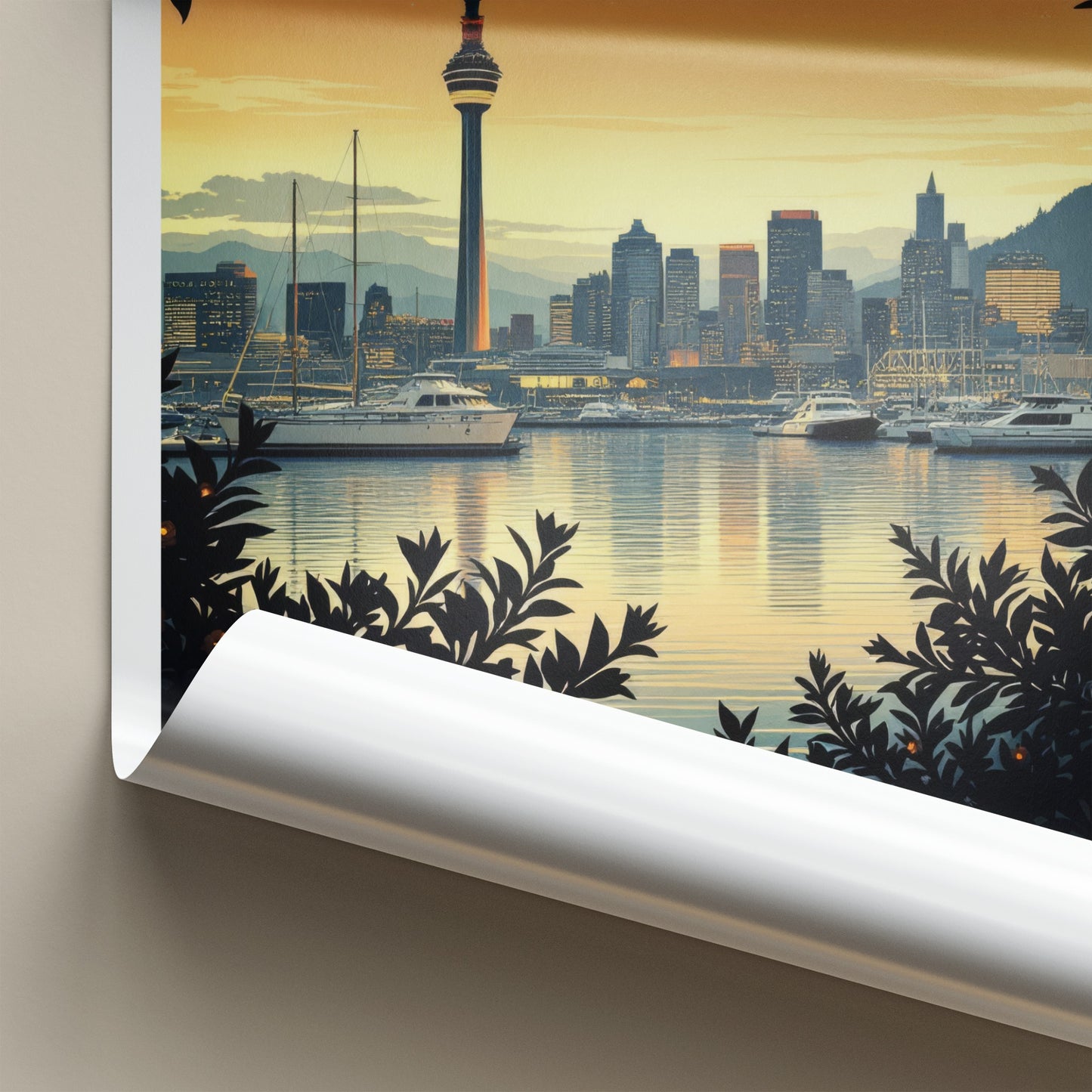 Auckland Poster - New Zealand Travel Art - Sky Tower Twilight Home Decor