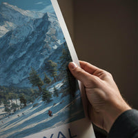 Auli Bugyal Poster - India Travel Print - Snowy Mountain Ski Wall Decor