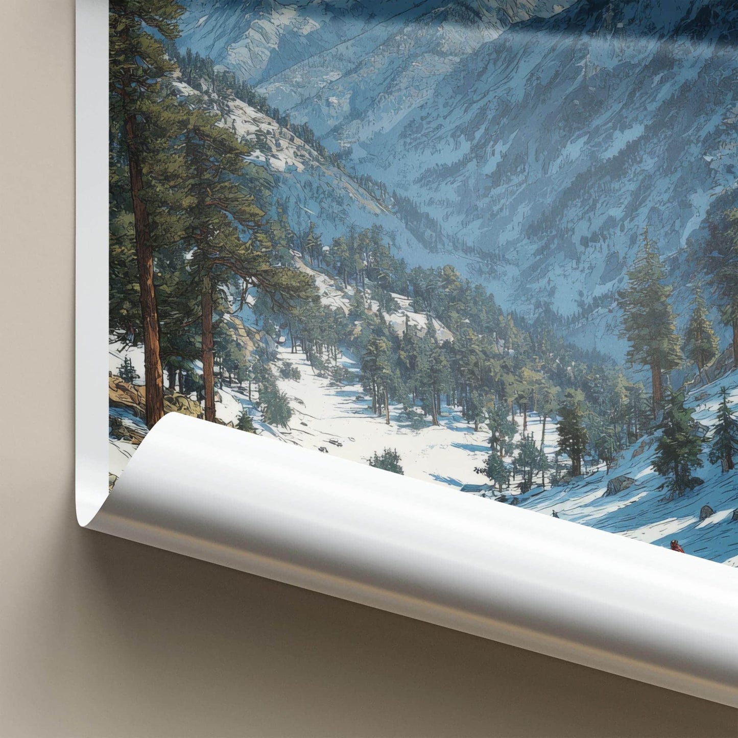 Auli Bugyal Poster - India Travel Print - Snowy Mountain Ski Wall Decor