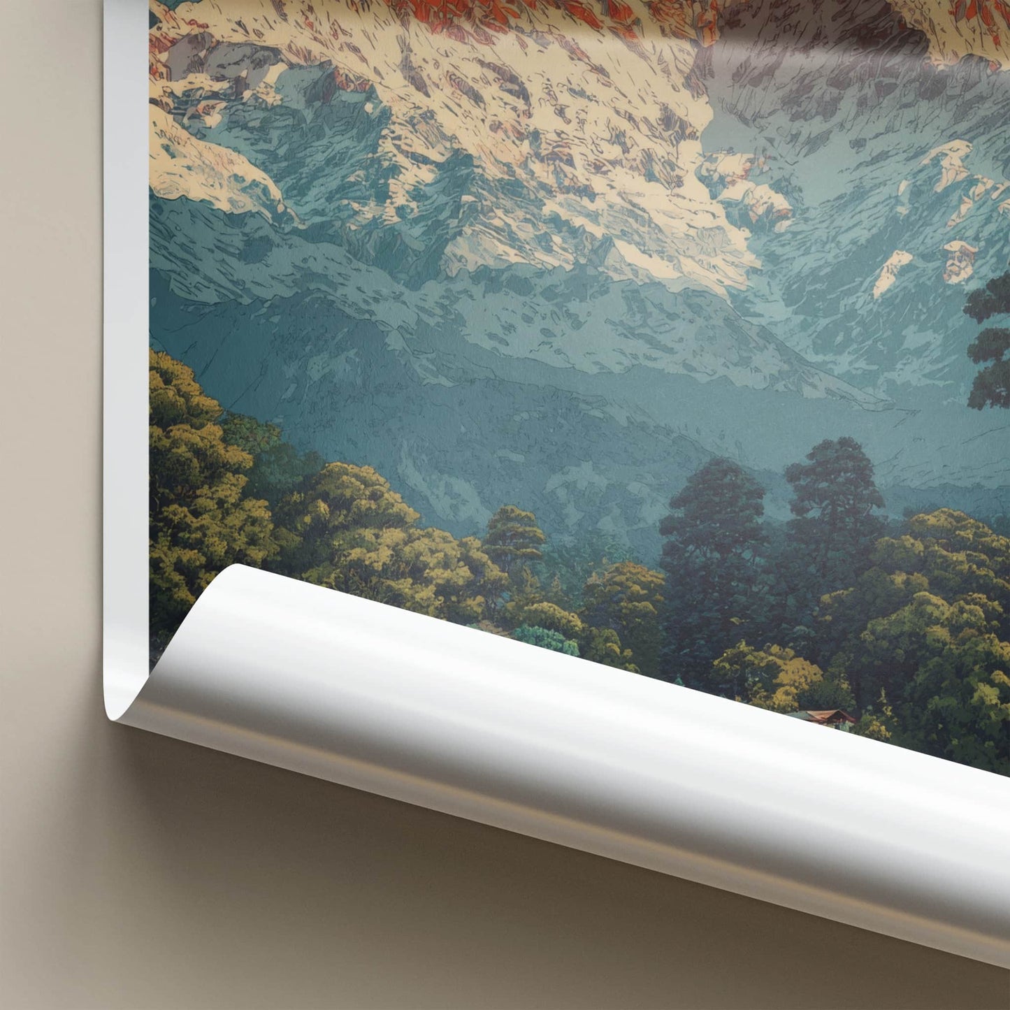 Auli Bugyal Poster - India Travel Print - Uttarakhand Snowy Peak Wall Art