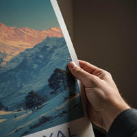 Auli Bugyal Poster - Uttarakhand Travel Art - Snowy Peak View Home Decor