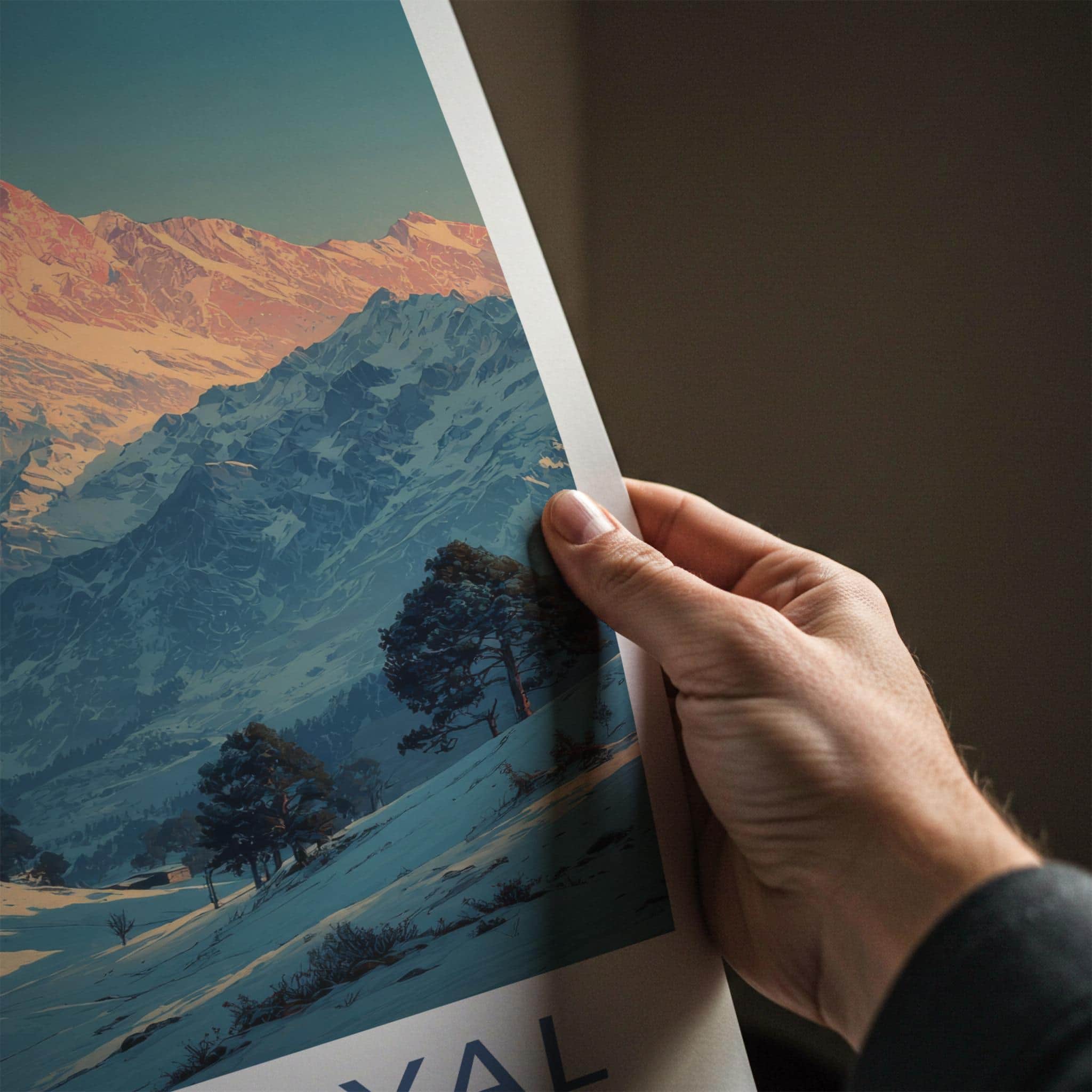 Auli Bugyal Poster - Uttarakhand Travel Art - Snowy Peak View Home Decor