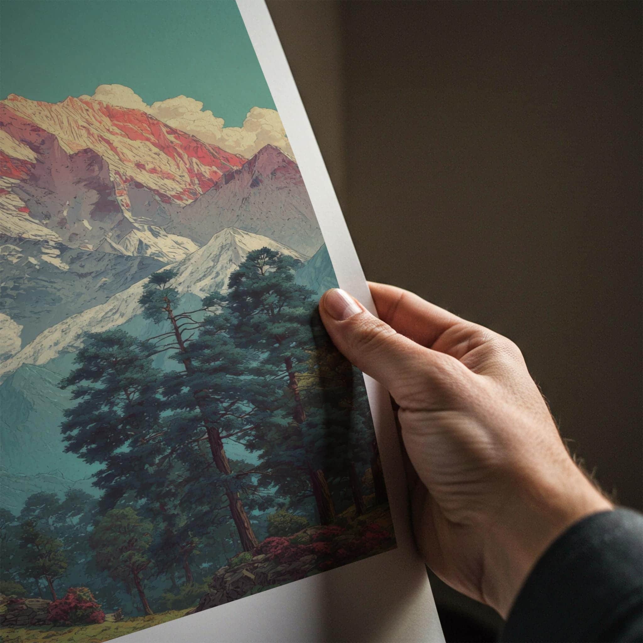 Auli Poster - India Travel Art - Snowy Mountain Forest Home Decor
