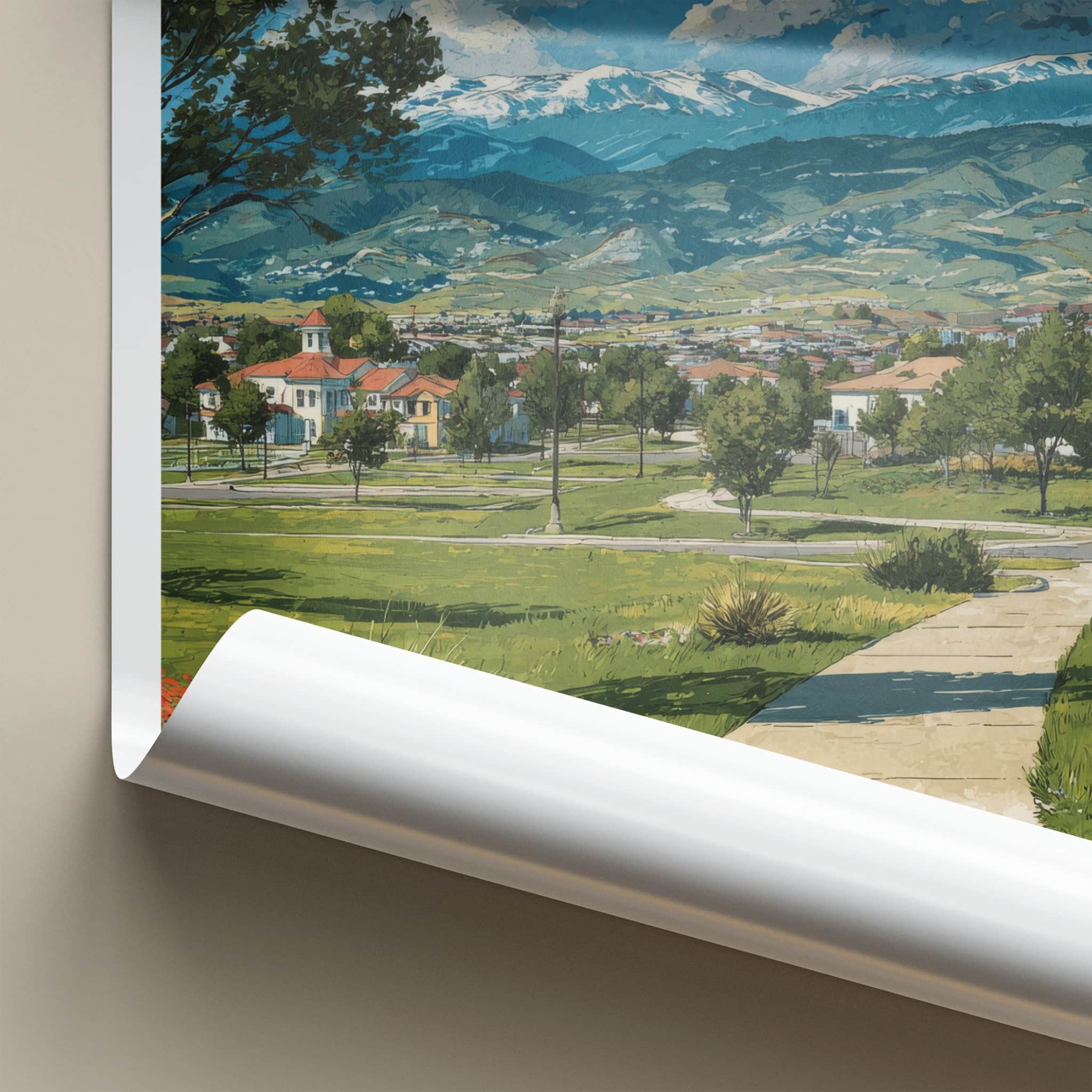 Aurora Poster - Colorado Travel Art - Mountain Town Park Gallery Art