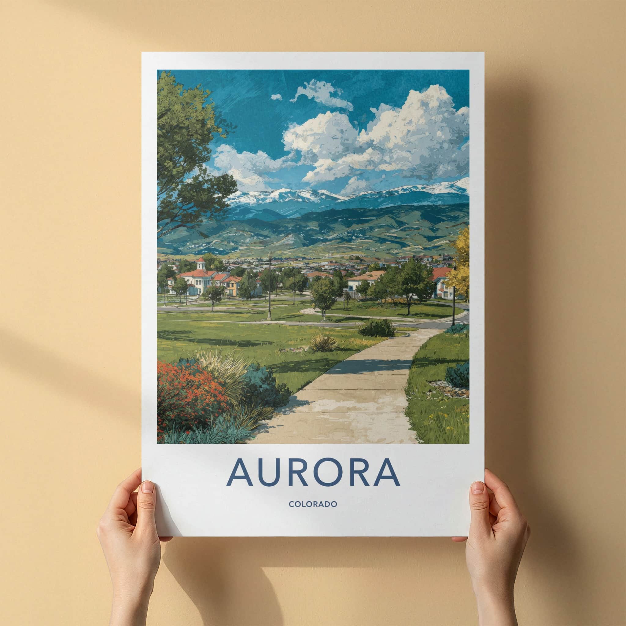 Aurora Poster - Colorado Travel Art - Mountain Town Park Gallery Art