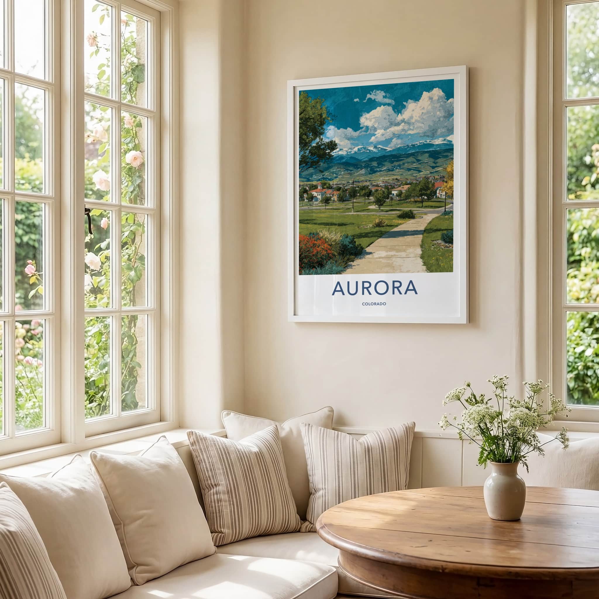 Aurora Poster - Colorado Travel Art - Mountain Town Park Gallery Art