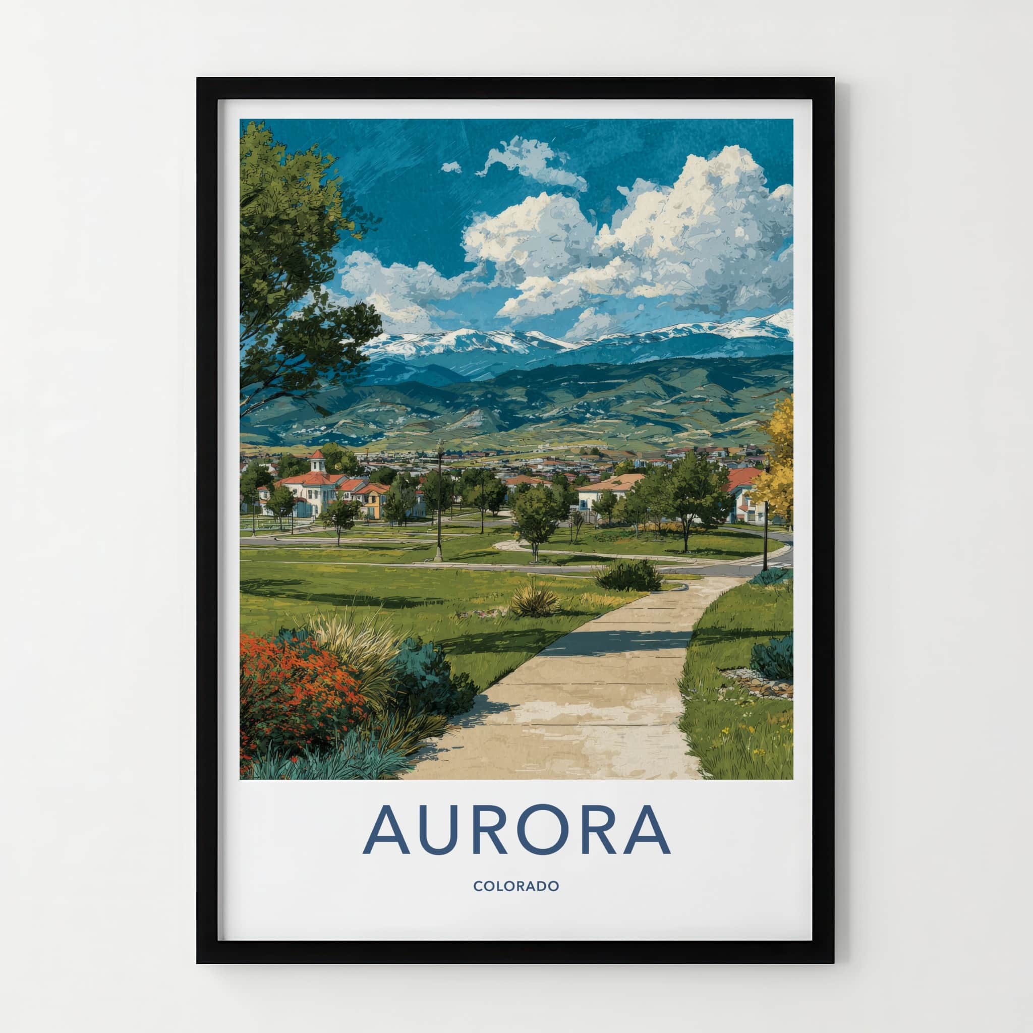 Aurora Poster - Colorado Travel Art - Mountain Town Park Gallery Art