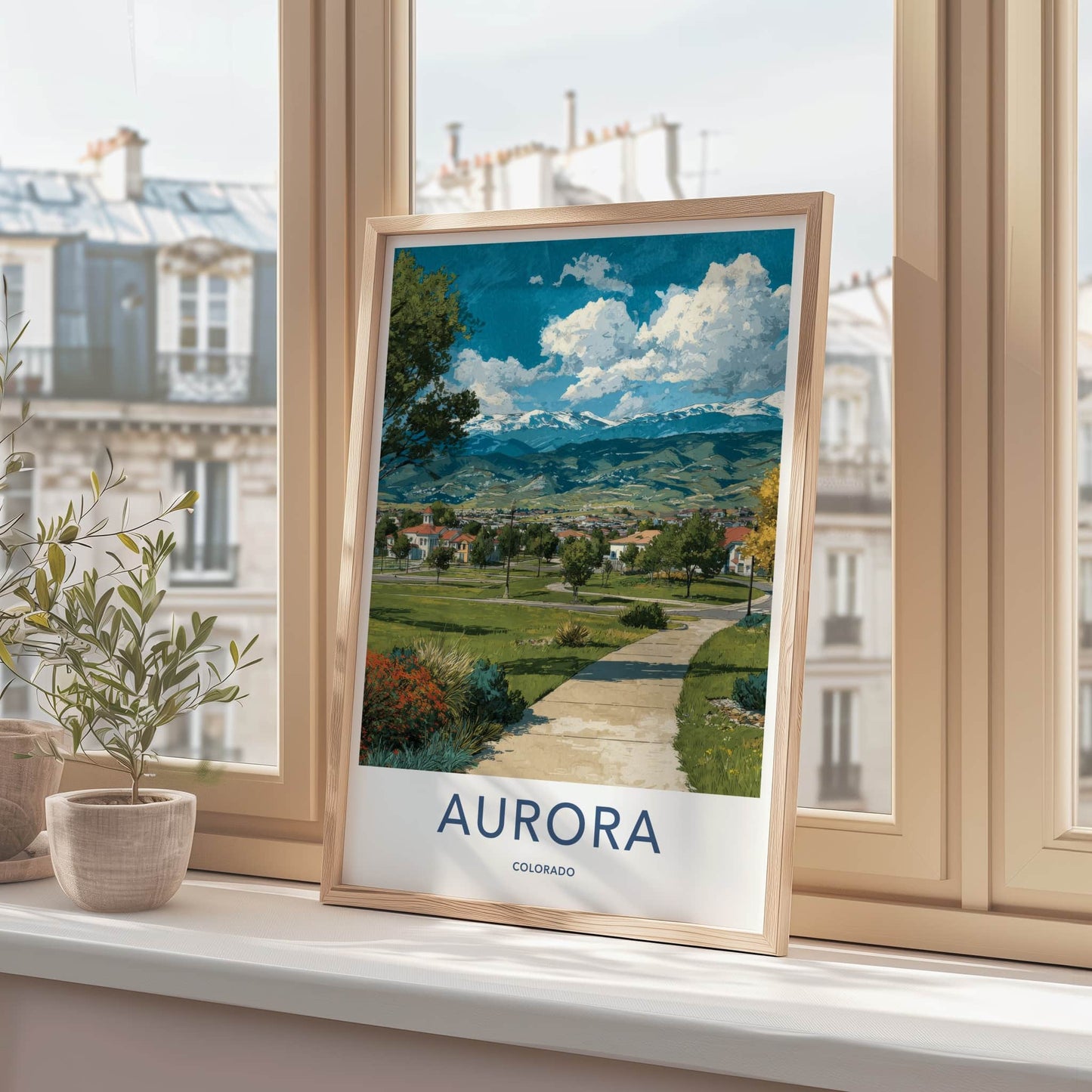 Aurora Poster - Colorado Travel Art - Mountain Town Park Gallery Art