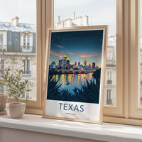 Austin Poster - Texas Travel Art - Vibrant River Skyline Home Decor