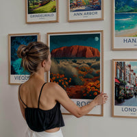 Ayers Rock Poster - Australia Travel Art - starry desert bloom Wall Decor
