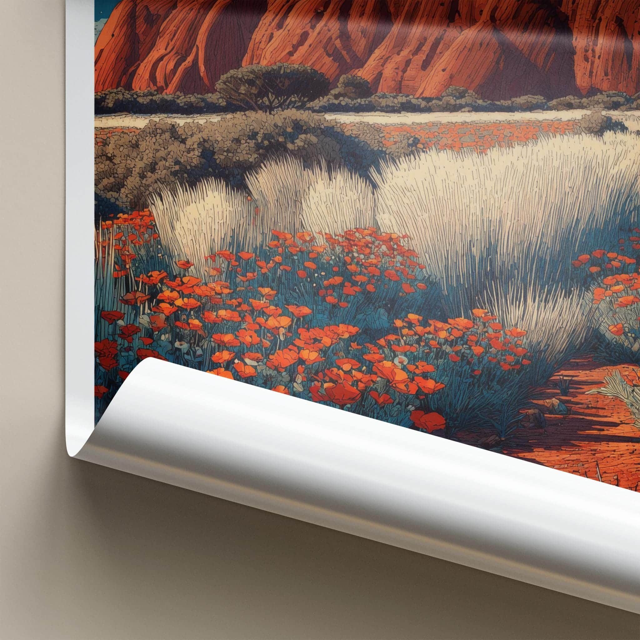 Ayers Rock Poster - Australia Travel Art - Starry Red Rock Home Decor