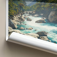 Aysen Poster - Chile Travel Print - Mountain River Flow Home Art