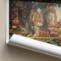 Ayutthaya Poster - Thailand Travel Art - Ancient Temple Ruins Travel Decor