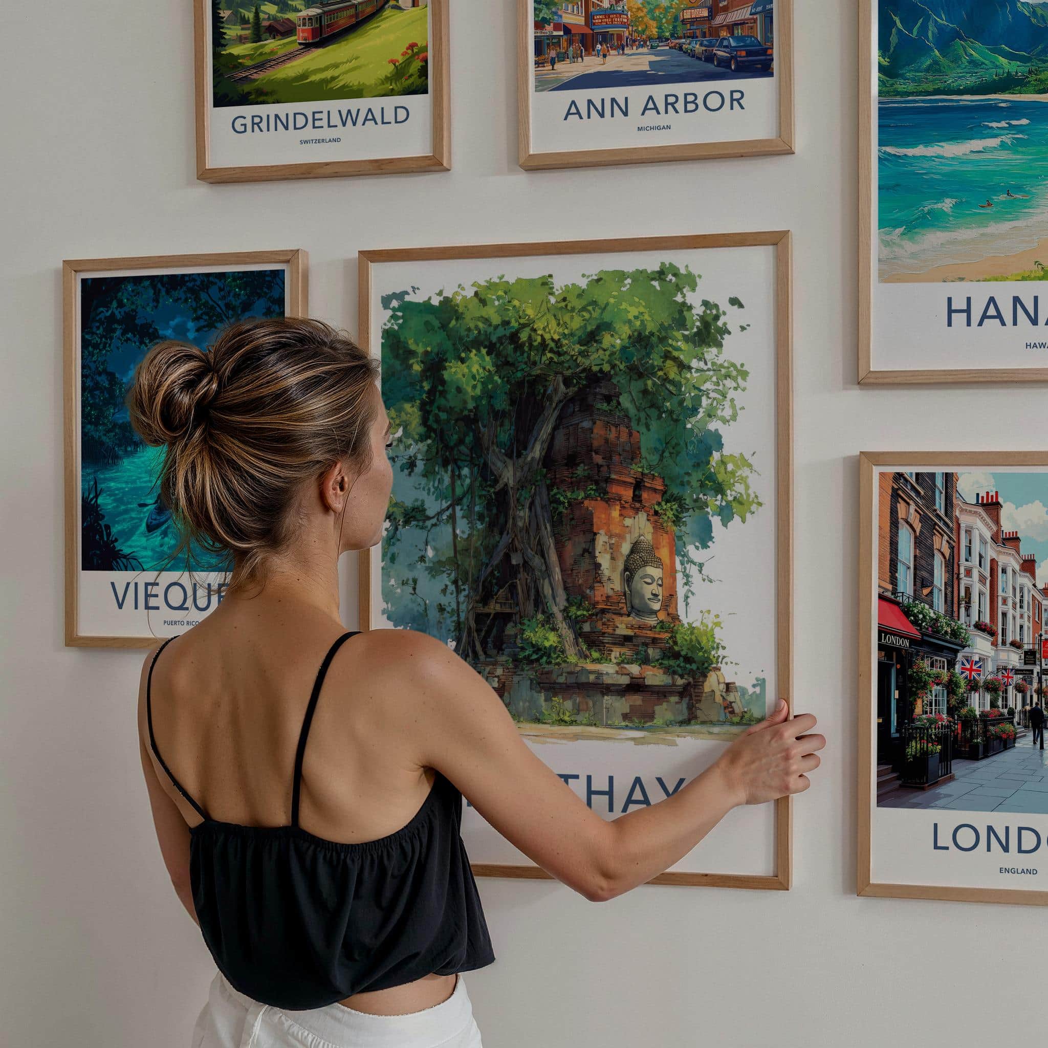 Ayutthaya Poster - Thailand Travel Print - Buddha Tree Roots Home Decor