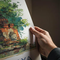 Ayutthaya Poster - Thailand Travel Print - Buddha Tree Roots Home Decor