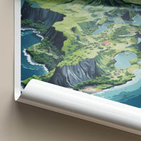 Azores Poster - Portugal Travel Art - Lush Island Landscape Home Decor